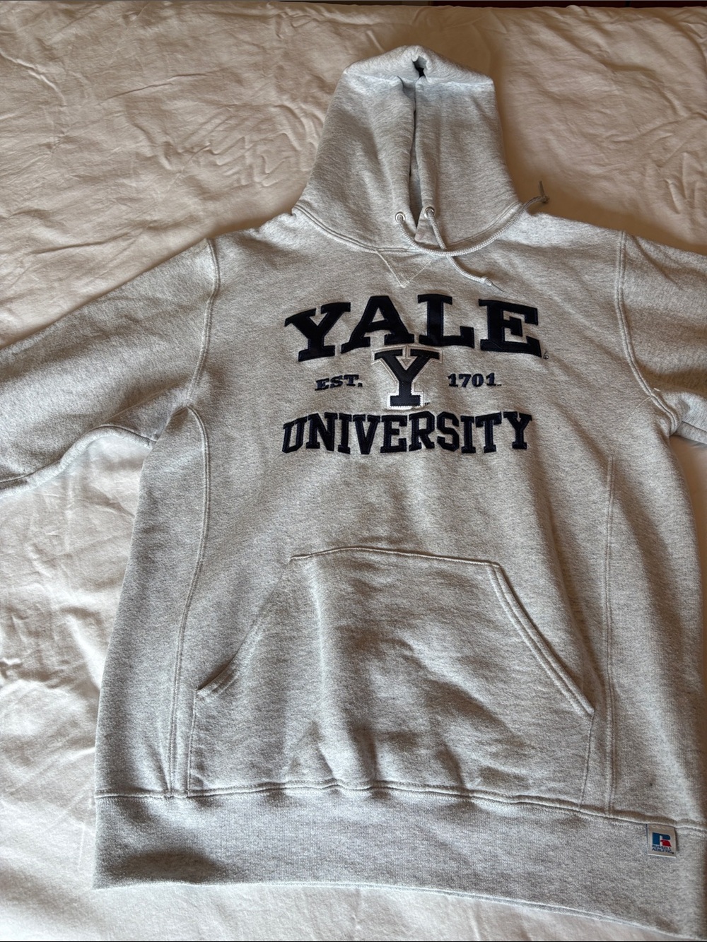 Russell Athletic Gray Yale University Crewneck Hoodie